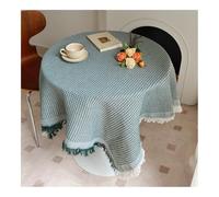 Mswborml Tissée Nappe de Table Linge de Table Lavable avec Franges, Doux Nappe Ronde Anti Tache en Coton Lin, Anti-Poussière Nappes Circulaires pour Table À Manger Cuisine,B,90x150cm/35x59in