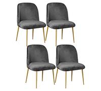 Mswborml Velours Housse de Chaise Salle à Manger Scandinaves Lot de 6/4/2, Dossier Incurvé Recouvre Chaise Salle à Manger Extensible, Housse de Protection pour Chaise Salle à Manger Cuisine,G,4PCS
