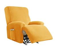 Mswborml Velours Housse de Fauteuil Relax Inclinable Electrique avec Poche, Moderne Housse de Fauteuil Relax Doux Velours Extensible 1 Place Housse de Protection pour Fauteuil Relax Electrique,O