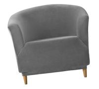 Mswborml Velours Housse de Fauteuil Tonneau avec Housse de Coussin, Universel Housse de Fauteuil Club 1 Place avec Accoudoirs, Antidérapante Housse de Chaise Crapaud Extensible pour Fauteuil,E