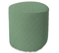 Mswborml Vert, Grille Housse de Pouf Rond Extensible avec Bas Élastique, Antidérapante Housse de Pouf Ottoman Rond Luxe Housses de Repose-Pieds Doux, Housse de Protection pour Repose-Pieds