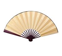 MSWgjYRQ Éventail chinois en soie vierge de 26 cm/33 cm pliable pour calligraphie personnalisée, peinture, éventails décoratifs pliants (jaune, 33 cm)
