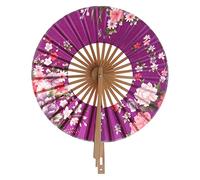 MSWgjYRQ Éventail de poche pliable à fleurs rond pour décoration de fête, cadeau décoratif (violet)