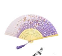 MSWgjYRQ Éventail pliable en soie vintage rétro chinois japonais en bambou pour la décoration de la maison, décoration de la maison, cadeau artisanal, éventails pliants décoratifs (éventail Fan-2)