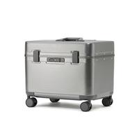 MSWgjYRQ Valise de voyage en alliage d'aluminium avec cadre en alliage d'aluminium - Valise à roulettes universelles - Verrouillage à code douanier, gris, 18Inches 450mm, Classique