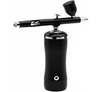 MSWIGS HSF Set aérographe Kit compresseur aérographe portable Mini aérographe Sable Blaster pour décoration gâteau tatouage set aérographe (couleur : noir)