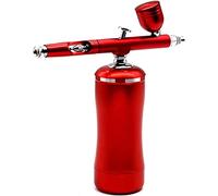MSWIGS HSF Set aérographe Kit compresseur aérographe portable Mini aérographe sable Blaster pour décoration gâteau tatouage set aérographe (couleur : rouge)