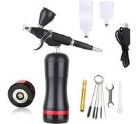 MSWIGS HSF Set aérographe pulvérisateurs de peinture pour aérographe Décoration pour gâteaux tatouages Ensemble de compresseurs pour aérographe Mini portable facile à nettoyer, ensemble aérographe