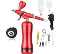 MSWIGS HSF Set aérographe pulvérisateurs de peinture pour aérographe Décoration pour gâteaux tatouages Ensemble de compresseurs pour aérographe Mini portable facile à nettoyer, ensemble aérographe