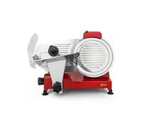 H.Koenig Trancheuse électrique à viande MSX254, charcuterie, professionnelle, précise,coupe 0-12 mm,lame 25 cm,aiguiseur intégré,large plateau,282 rpm, Rouge