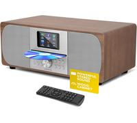 MSY6 Chaîne Hi-FI Stéréo Bluetooth (Dab+, Lecteur CD, 100W, Meuble en Bois Acoustique, Système Stéréo Puissant, USB, AUX, Radio FM, Transmission Bluetooth, 40 Présélections) Anthracite