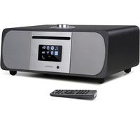 MSY6 Chaîne Hi-FI Stéréo Bluetooth (Dab+, Lecteur CD, 100W, Meuble en Bois Acoustique, Système Stéréo Puissant, USB, AUX, Radio FM, Transmission Bluetooth, 40 Présélections) Anthracite