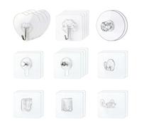 msymsyu 22 Pcs Crochet Adhésif Transparent 6x6cm Crochet Transparent Crochet Adhésif Charge Lourde (charge max.5 kg) la Salle de Bain les Murs de Cuisine et Autres Endroits