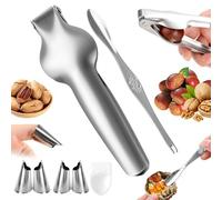 msymsyu Coupe-Marons 17.5x5cm, Pince à Maronis Acier Inoxydable, 1 pièce | Casse-Noix Argentée, avec 1 Broche Forme Pince Crabe et 5 Doigts Acier Inoxydable pour Noix Châtaignes autres fruits à coque