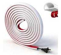 msymsyu Goulotte Adhesive Cable 2.5mx6mm, 1pcs Baguette Cache Cable Blanche | Ouverture le bas, Cache-câbles PVC Mini-goulotte à Fixer au Mur pour le Bureau ou la Maison