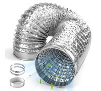 msymsyu Tuyau d'évacuation de 150 mm, longueur : 1,5 m, tuyau de ventilation, tuyau à air chaud, 150 mm, avec 2 colliers de serrage en acier inoxydable et 1 bande en aluminium pour hotte aspirante