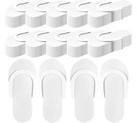 MSYU Lot de 48 paires de chaussons de pédicure jetables en mousse pliables pour invités, salon, spa, hôtel, femme (blanc), blanc, 40 EU