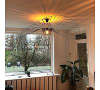 Msyyuu Suspension Vertigo 100cm Lustre Salon Lamp, Luminaire Suspension en Fibre de Verre/Polyuréthane E27 Salle à Manger Ombre Grande (100 cm,Noir)