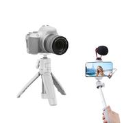 MT-08 White Mini Tripod for Camera,1/4" Screw Universal Portable Camera Tripod Compatible with DJI OSMO Pocket 3/OSMO 360/Insta360 x5/iPhone/Sony/Canon, Extendable Handheld Video Shooting Vlog Stand