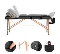 KLAR FIT MT 500 - Table de Massage Pliante Professionnelle, 210cm avec cavité faciale (Rembourrage Mousse, entièrement modulable, Hauteur de Pieds Ajustable, Housse de Transport) - Noir
