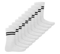 MT chaussettes de sport et de loisirs pour enfants (10 paires) - chaussettes de tennis pour filles et garçons - Blanc 27/30