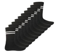 MT chaussettes de sport et de loisirs pour enfants (10 paires) - chaussettes de tennis pour filles et garçons - Noir 35/38