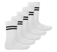 MT chaussettes de sport et de loisirs pour enfants (5 paires) - chaussettes de tennis pour filles et garçons - Blanc 31/34