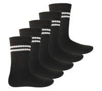 MT chaussettes de sport et de loisirs pour enfants (5 paires) - chaussettes de tennis pour filles et garçons - Noir 35/38