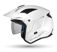 MT District SV Solid Blanc | Casque Moto Helmets Jet Trial | Casques Unisexes pour Hommes et Femmes (L)