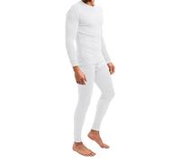 MT Ensemble de sous-vêtements de ski et thermiques légers pour homme - Sous-vêtements d'hiver longs - Maillot de corps et caleçon, Blanc., 4XL