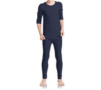 MT Ensemble de sous-vêtements thermiques et de ski pour enfant - Sous-vêtements chauds à manches longues avec intérieur en polaire., bleu marine, 146/152 cm