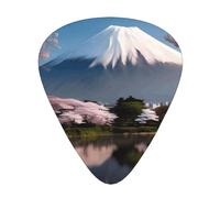 Mt. Fuji au début du printemps Lot de 12 médiators de guitare de tailles fines, moyennes et épaisses, adaptés pour guitare électrique et divers instruments