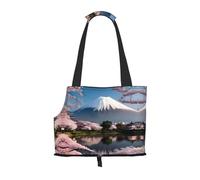 Mt Fuji au début du printemps Sac à bandoulière imprimé pour animal de compagnie pour sortir - Sac à bandoulière double usage pour petit chien et chat