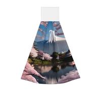 Mt Fuji au début du printemps Serviette de toilette en polaire corail super absorbante à suspendre Serviette de cuisine pour enfants adultes salle de bain cuisine