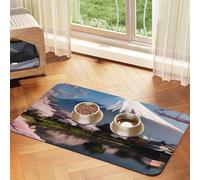 Mt. Fuji in early spring Pet Absorbent Leather Napperon 40 x 60 cm Beau Design Chat et Chien Gamelle Tapis de Rangement Portable