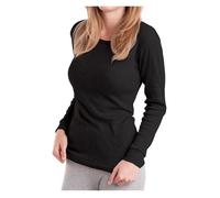 MT Haut thermique de ski pour femme - Sous-vêtement d’hiver à manches longues avec intérieur doux - Noir M