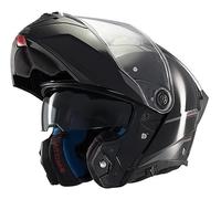 MT Helmets Atom 2 Casque modulaire noir brillant 22.06 avec lunettes solaires, homologué P/J (M 57/58)