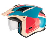 MT Helmets Casque Trial Modèle DISTRIC SV S Taille M ( 57/58 ) Analog D7 Couleur crème et bleu 22.06 homologué