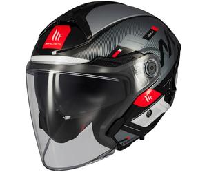 MT Helmets Cosmo SV - Casque moto jet sport avec visière solaire rétractable, écran à extraction rapide breveté, intérieur lavable et prêt pour interphone UCS | Homologué ECE 22.06 & DOT