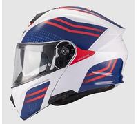 MT Helmets Genesis Casque modulaire Blanc/Bleu/Rouge Taille | Double visière, design sportif, ouverture frontale, pour moto, ventilation intégrée
