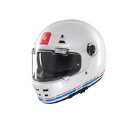 MT Helmets Jarama SV Casque moto intégral rétro avec visière solaire rétractable Full Vision, intérieur lavable, ventilation avancée et calotte HIRP, homologué ECE 22.06 & DOT