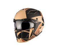 MT HELMETS Streetfighter SV S P1r Casque de Moto Mixte, Beige/Noir/Marron Mat, S