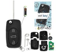 MT-KEY Clé sans contact 434MHZ Télécommande ID48 compatible avec Audi A3 8L A4 B5 A6 C5 A8 D2 TT 8N 433,05MHz 4D0837231A Clé pliante