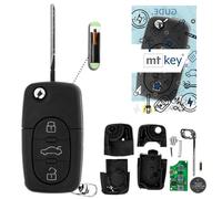 MT-KEY Clé sans fil 434 MHz ID48 Clé pliante compatible avec VW Bora 1J Golf IV 4 Polo 9N Passat B5 3B Beetle 9C 1J0959753B Télécommande