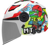 MT LITE DINO Kinderjethelm glanz weiss-dekor M 49-50 cm
