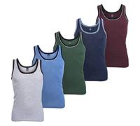 MT Lot de 5 débardeurs couleurs mélangées pour homme - Maillots de corps en 5 couleurs - multicolore -