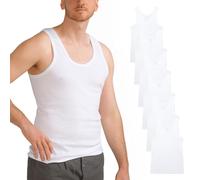 MT Lot de 6 Maillots de Corps Classiques pour Homme, Finement côtelés ou Double Maille côtelée, 100% Coton peigné, Blanc - Blanc - XL
