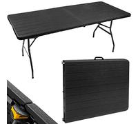 MT MALATEC ISO Trade 12280 Table de jardin pliante en polyéthylène haute densité et cadre en acier 180 cm Résistant aux intempéries Pour 8 personnes