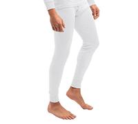 MT Pantalon de ski, thermique, pour homme sous-vêtements chauds et longs, avec intérieur doux, Blanc., L