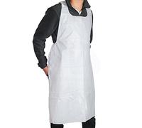 MT Products Tablier jetable en plastique/polyester Blanc 117 x 71 cm 2 mm, blanc